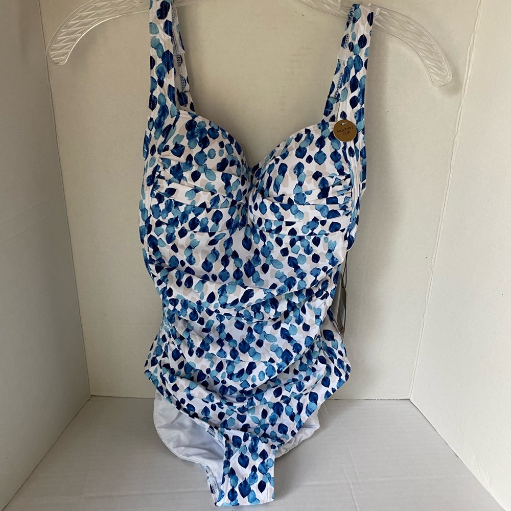 Nip Tuck Swim One Piece Suit NG2976PPB Blue Size 4 New
